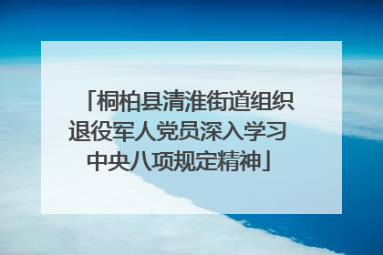 桐柏县清淮街道组织退役军人党员深入学习中央八项规定精神