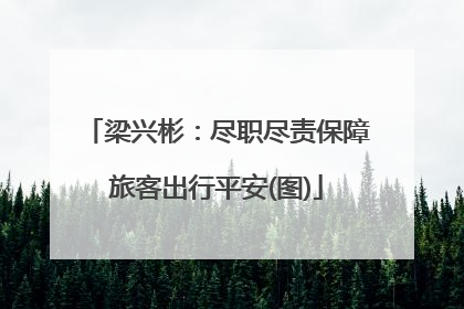 梁兴彬：尽职尽责保障旅客出行平安(图)