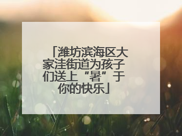 潍坊滨海区大家洼街道为孩子们送上“暑”于你的快乐