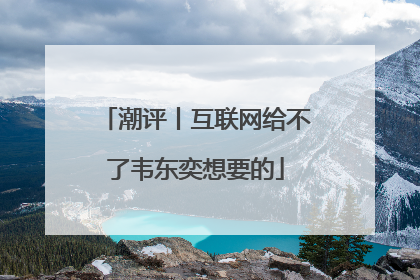 潮评丨互联网给不了韦东奕想要的