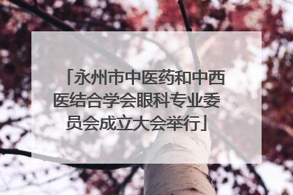 永州市中医药和中西医结合学会眼科专业委员会成立大会举行