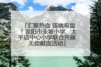 汇聚热血 铸就希望！襄阳市朱坡小学、太平店中心小学联合开展无偿献血活动