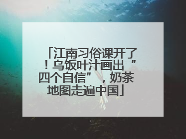 江南习俗课开了！乌饭叶汁画出“四个自信”，奶茶地图走遍中国