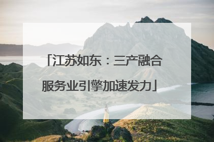 江苏如东：三产融合 服务业引擎加速发力