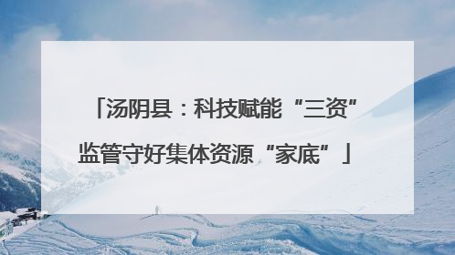 汤阴县：科技赋能“三资”监管守好集体资源“家底”