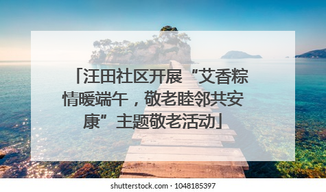 汪田社区开展“艾香粽情暖端午，敬老睦邻共安康”主题敬老活动