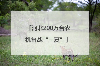 河北200万台农机备战“三夏”