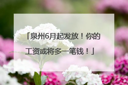 泉州6月起发放！你的工资或将多一笔钱！
