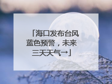 海口发布台风蓝色预警，未来三天天气→