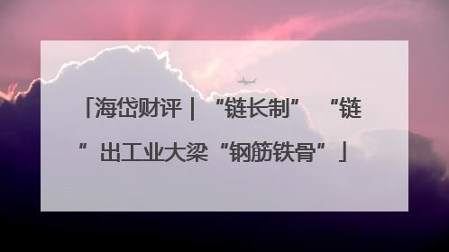 海岱财评｜“链长制” “链”出工业大梁“钢筋铁骨”