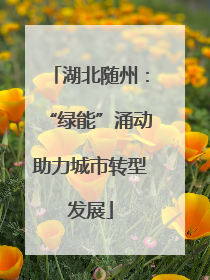 湖北随州：“绿能”涌动助力城市转型发展