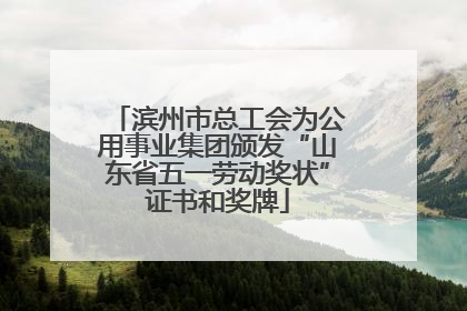 滨州市总工会为公用事业集团颁发“山东省五一劳动奖状”证书和奖牌