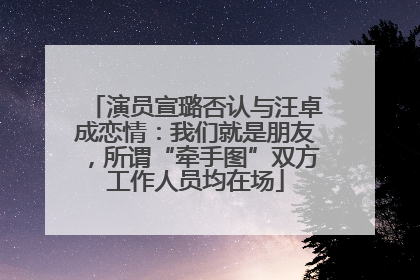 演员宣璐否认与汪卓成恋情：我们就是朋友，所谓“牵手图”双方工作人员均在场