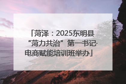 菏泽：2025东明县“菏力共治”第一书记·电商赋能培训班举办