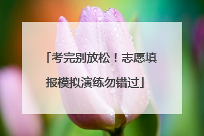 考完别放松!志愿填报模拟演练勿错过
