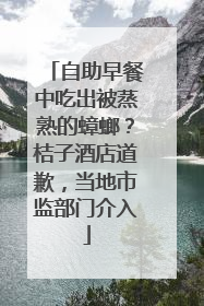 自助早餐中吃出被蒸熟的蟑螂？桔子酒店道歉，当地市监部门介入