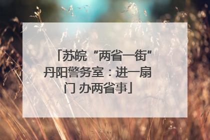 苏皖“两省一街”丹阳警务室：进一扇门 办两省事