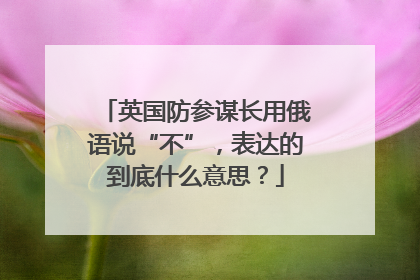 英国防参谋长用俄语说“不”，表达的到底什么意思？