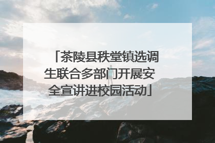 茶陵县秩堂镇选调生联合多部门开展安全宣讲进校园活动