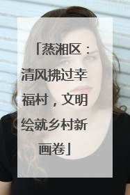 蒸湘区：清风拂过幸福村，文明绘就乡村新画卷