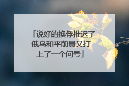 说好的换俘推迟了 俄乌和平前景又打上了一个问号