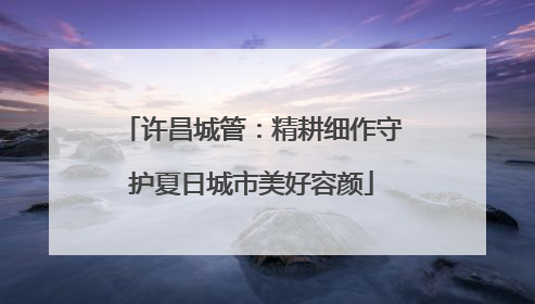 许昌城管：精耕细作守护夏日城市美好容颜