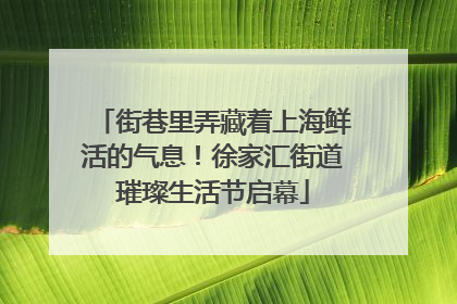 街巷里弄藏着上海鲜活的气息！徐家汇街道璀璨生活节启幕
