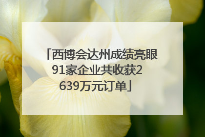 西博会达州成绩亮眼 91家企业共收获2639万元订单