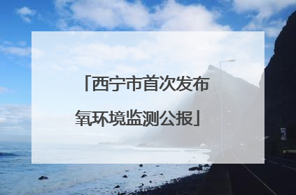 西宁市首次发布氧环境监测公报