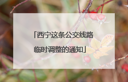 西宁这条公交线路临时调整的通知
