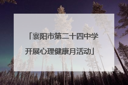 襄阳市第二十四中学开展心理健康月活动