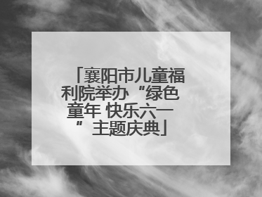 襄阳市儿童福利院举办“绿色童年 快乐六一”主题庆典
