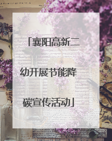 襄阳高新二幼开展节能降碳宣传活动