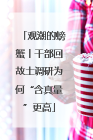 观潮的螃蟹丨干部回故土调研为何“含真量”更高