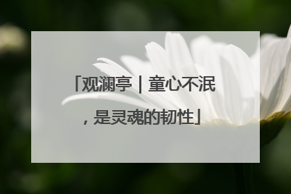 观澜亭｜童心不泯，是灵魂的韧性