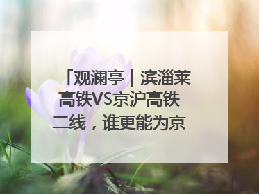 观澜亭｜滨淄莱高铁VS京沪高铁二线，谁更能为京沪高铁分流？