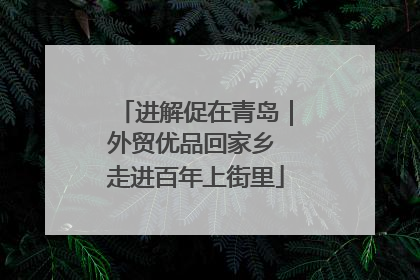 进解促在青岛｜外贸优品回家乡 走进百年上街里