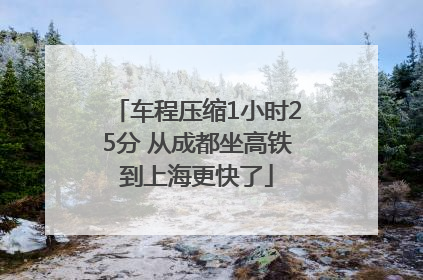 车程压缩1小时25分 从成都坐高铁到上海更快了
