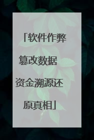 软件作弊篡改数据 资金溯源还原真相