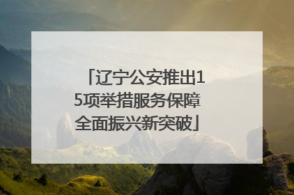 辽宁公安推出15项举措服务保障全面振兴新突破