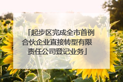 起步区完成全市首例合伙企业直接转型有限责任公司登记业务