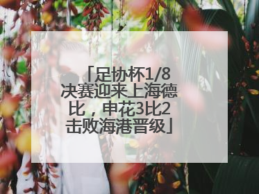 足协杯1/8决赛迎来上海德比，申花3比2击败海港晋级