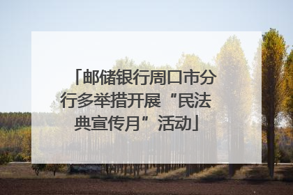 邮储银行周口市分行多举措开展“民法典宣传月”活动