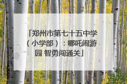 郑州市第七十五中学（小学部）：哪吒闹游园 智勇闯通关