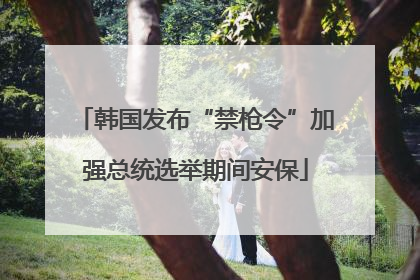 韩国发布“禁枪令”加强总统选举期间安保