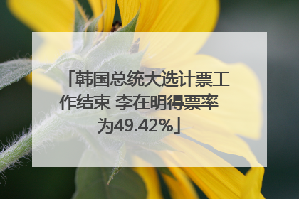 韩国总统大选计票工作结束 李在明得票率为49.42%