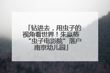 钻进去，用虫子的视角看世界！朱赢椿“虫子电影院”落户南京幼儿园