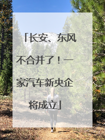 长安、东风不合并了！一家汽车新央企将成立