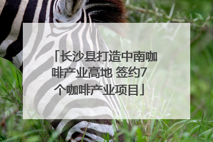 长沙县打造中南咖啡产业高地 签约7个咖啡产业项目