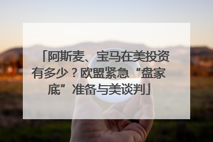 阿斯麦、宝马在美投资有多少？欧盟紧急“盘家底”准备与美谈判